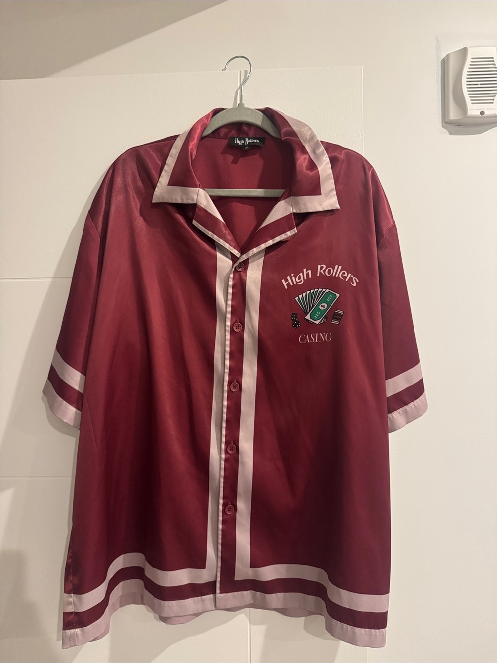 Casino Men's Maroon Bowling Shirt